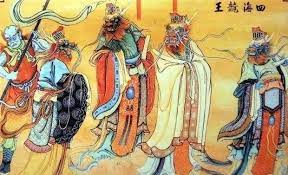 image of dragon figures in robes walking upright